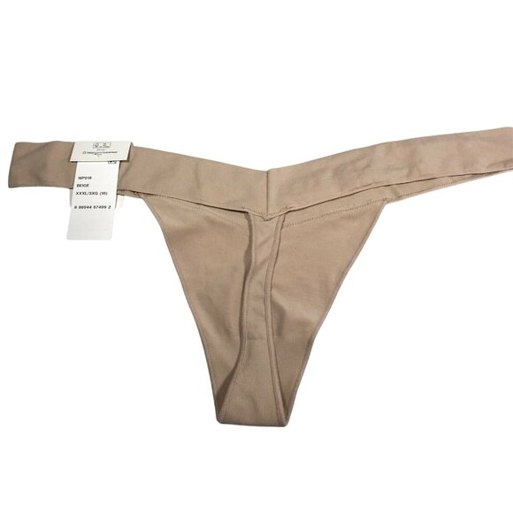 No Boundaries Womens Size XXXL 10 V-Thong Panty Seamless Beige New With Tags - Picture 2 of 8